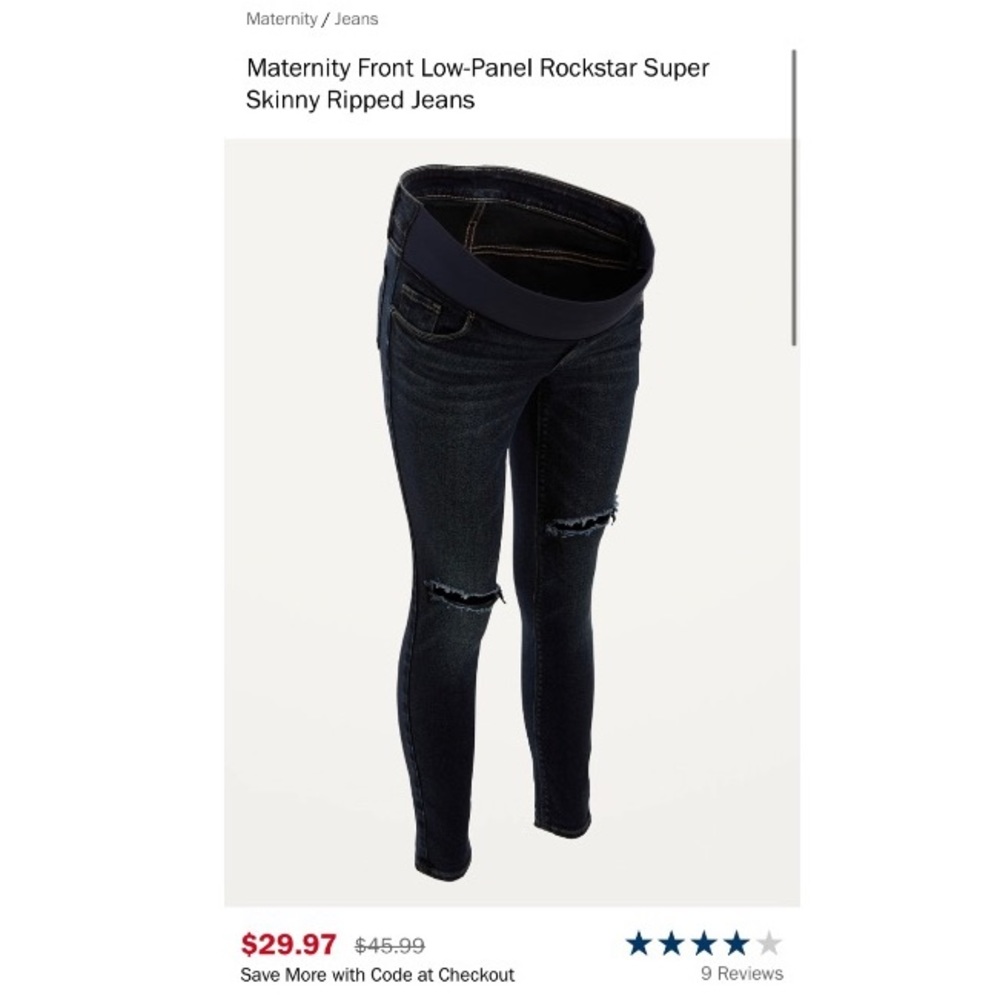 Dark Wash “Rockstar” Maternity Jeans
